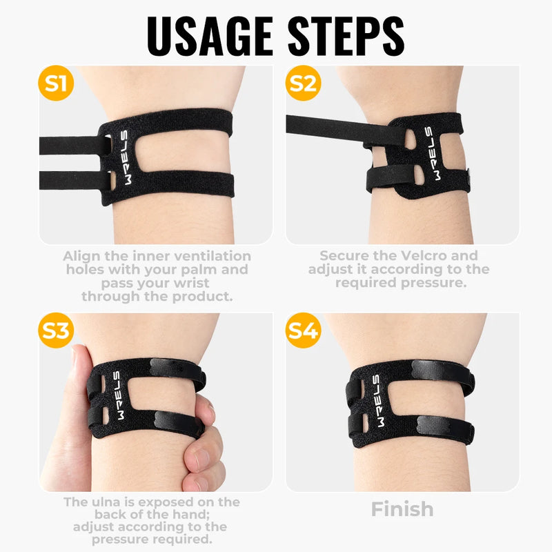 WRELS Sports Wrist Brace Adjustable Compression Wristband Breathable Prevent Sprain Gym Fitness Wrist Workout Support Strap