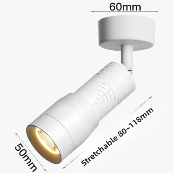 JOYINLED Zoomable Surface Spotlight 7W 5°-60° Adjustable Beam Black/White Focus Ceiling Light LED Surface Mount Spot Home Decor