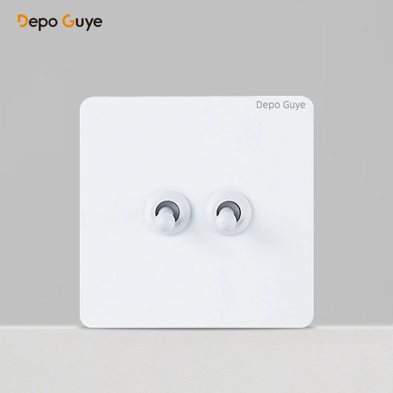 Retro Metal Wall Light Toggle 1 2 Gang 3 Way Switch EU FR Russia Vintage Brass Lever Stainless Steel Switch Panel For Home