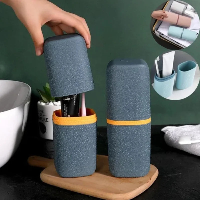 1PC Compact Portable Travel Toothbrush & Toothpaste Holder - Organizer for Camping, Home Use and Personal Care