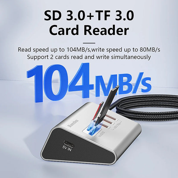 ស្ថានីយ៍ចត HUB អាលុយមីញ៉ូម Blueendless 10Gbps USB3.2 Gen2 4/10 រន្ធ USB-C USB-A ប្រភេទ C ឧបករណ៍បំបែកសម្រាប់កុំព្យូទ័រកុំព្យូទ័រយួរដៃ macbook