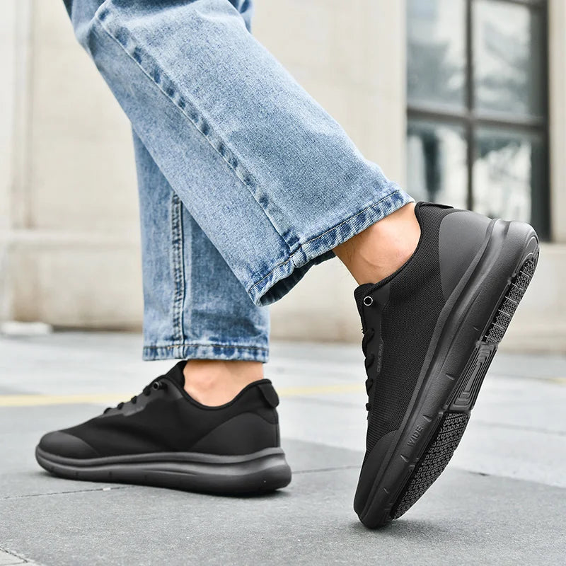 Men's light casual shoes four seasons soft-sole anti-slip fashion breathable walking sports shoes chef hotel kitchen work shoes