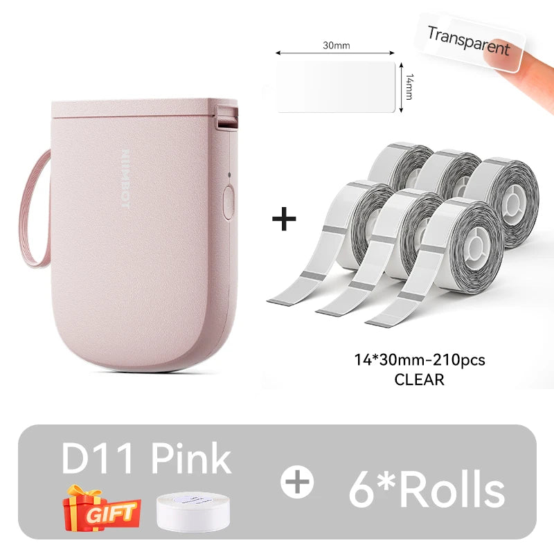 New Version NIIMBOT D11 Portable Thermal Printer Wireless Adhesive Label Maker Inkless Labeling Machine For Mobile Android IOS