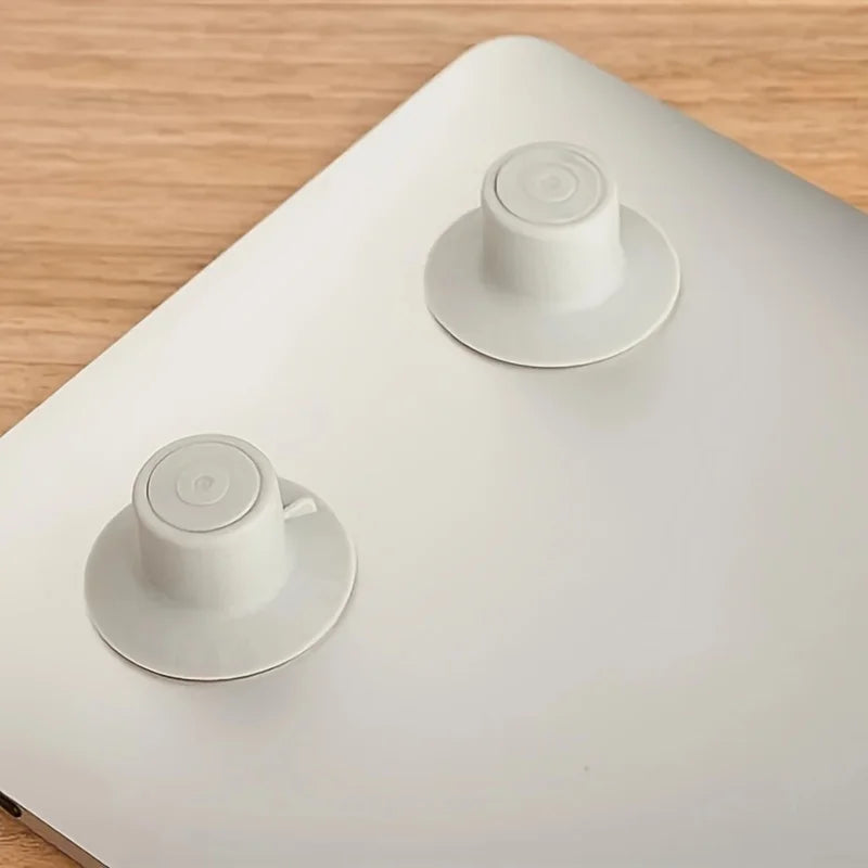 4pcs Laptop Cooling Bracket with Suction Cup,PVC Non-Slip Adjustable Lifting Cooling Pad,Universal Swivel Angle Bracket