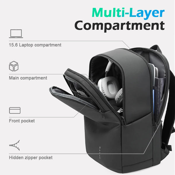 BANGE Men's Designer 15.6 inch Laptop Bag Waterproof School Bags for College Boys Male Business Sports Travel Backpack for Men