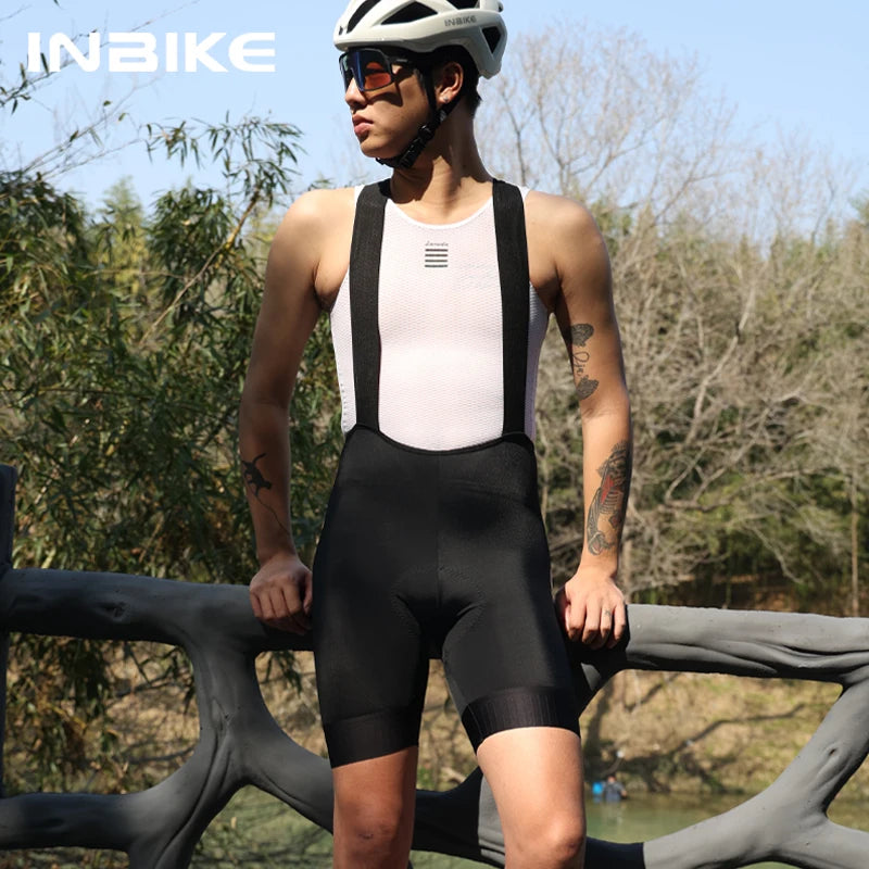 INBIKE Summer Men Cycling Shorts Padded Breathable Road Bike Bib Shorts MTB Cycling Clothes for Men Bicycle Biking Tights Man