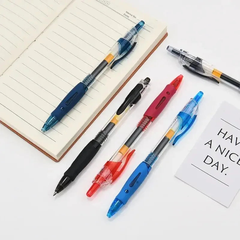 5/10pcs Retractable Gel Pen Set Black/Red/Blue Ink Ballpoint Pen Writing Refill Office Supplies School Supplies Stationery Pen