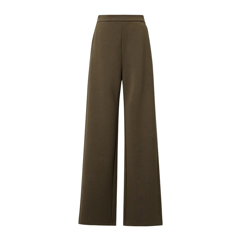 Amii Wide Leg Women's Pants 2026 Autumn New Air Layer Flowy Casual Trousers Loose Daily Elastic Waist Women's Clothing 12623009