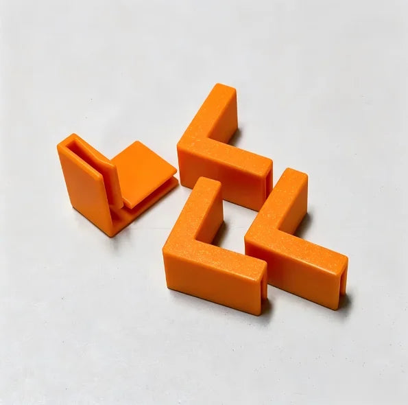 1set/4pcs 3D Printed Carton Corner Right Angle Clips, Corrugated Box Edge Reinforcement Fixing Clamps for Box Reuse Making.