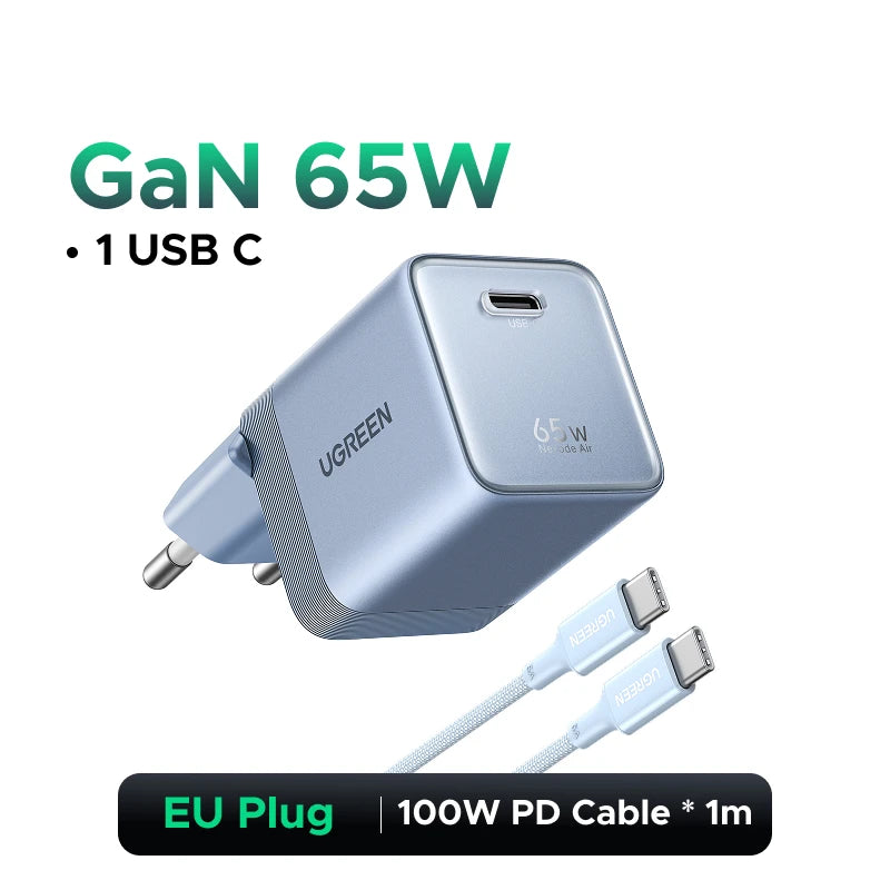 【Ultra Mini】UGREEN Nexode Air 65W GaN Charger PD3.0 QC4.0 PPS For Macbook Pro Laptop iPhone 18 17 Samsung S26 Ultra iPad Tablet