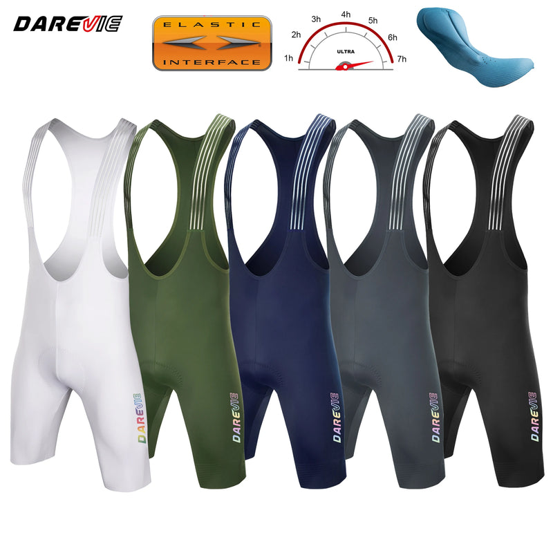 ខោជិះកង់បុរស DAREVIE អ៊ីតាលី Elastic Interface® Sponge Pad Bretelelle ខោជិះកង់បុរស Diamond Leg Gripper