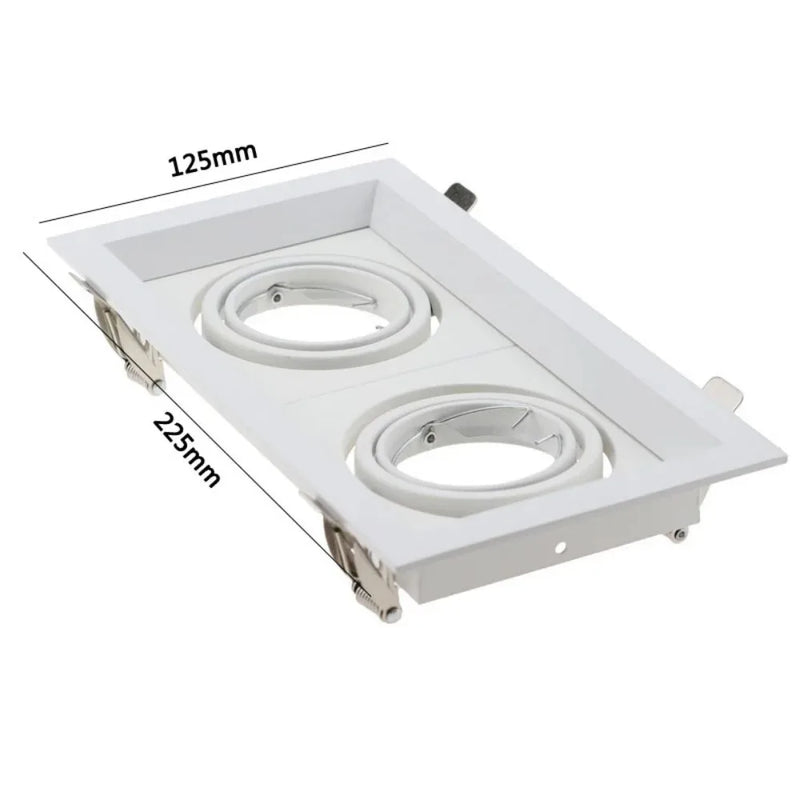 Square Recessed Downlight LED Ceiling Lamps Holder Adjustable GU10 MR16 Socket Spotlight Lamps Frame Bracket Fitting Home Decor