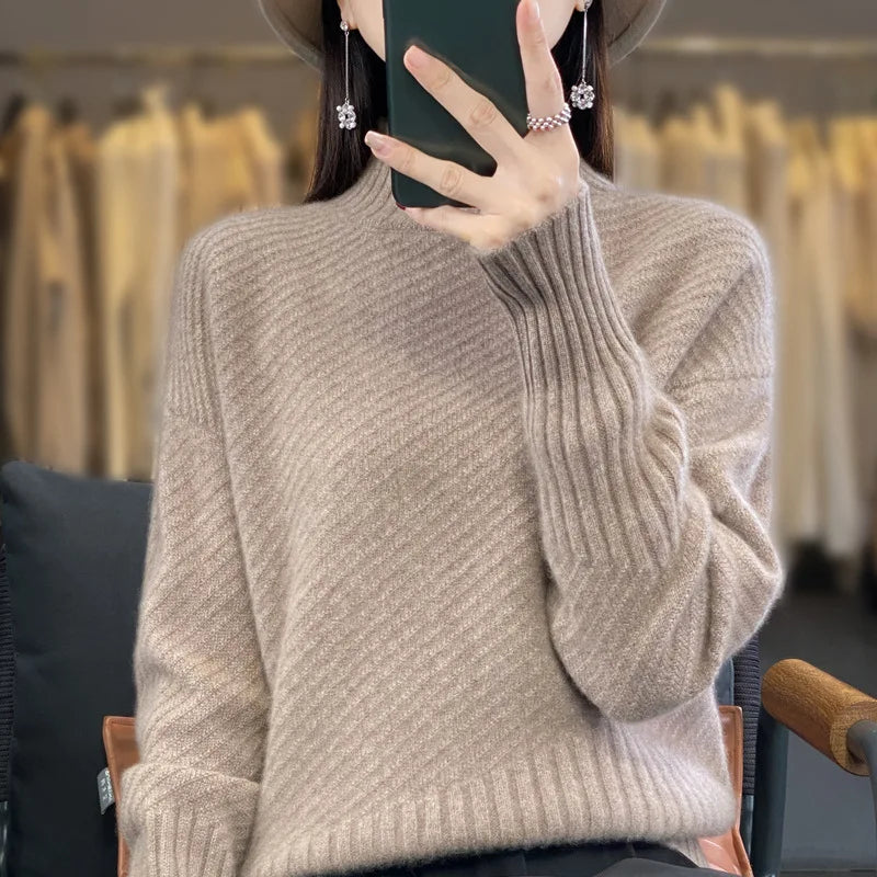 Female Clothing Turtleneck Warm Sweaters & Jumpers Women's Tops Spring Autumn Pullover Shirt Winter Knitwear Woman Clothes