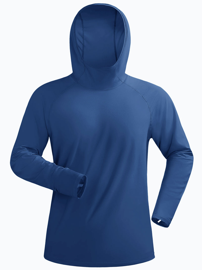 TACVASEN Men's UPF 50+ T-shirts Quick Dry Hoodie Long Sleeve Rash Guard Sun Protection SPF Quick Dry Hiking Swim Fishing Shirt