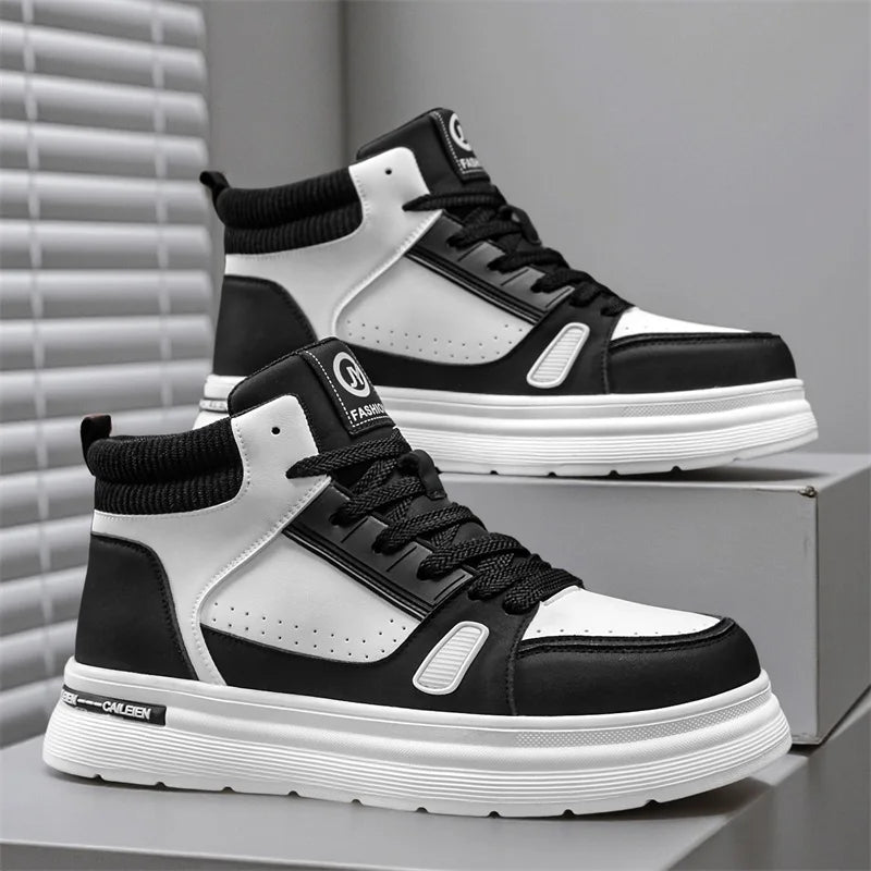 Men's Casual Shoes Four Seasons New High-Top Breathable Soft Sole Non-Slip Outdoor Walking Shoes Youth Joker Sports Board Shoes
