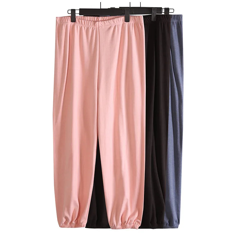 2XL-7XL Plus Size Pajamas Pant For Women New Spring Autumn Cotton Sleepwear Pants Loose Ladies Home Wear Sleep Pantalones