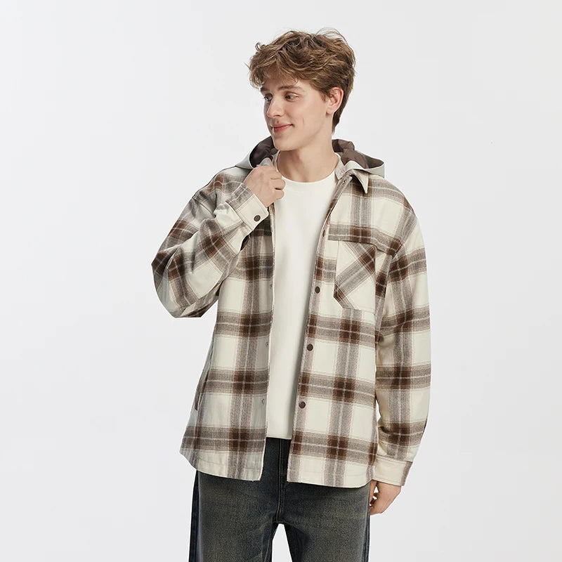 Semir Men Jacket Detachable Hood Plaid Pocket Outdoor Casual Style Comfortable Autumn Lightweight Outerwear 2026
