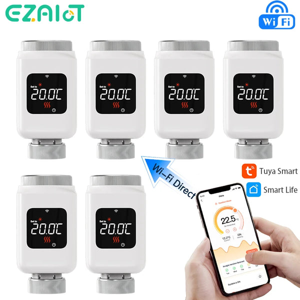Tuya Smart WiFi/Zigbee Thermostatic Radiator Valve TRV Programmable APP Remote Temperature Controller Heater Alexa Google Home