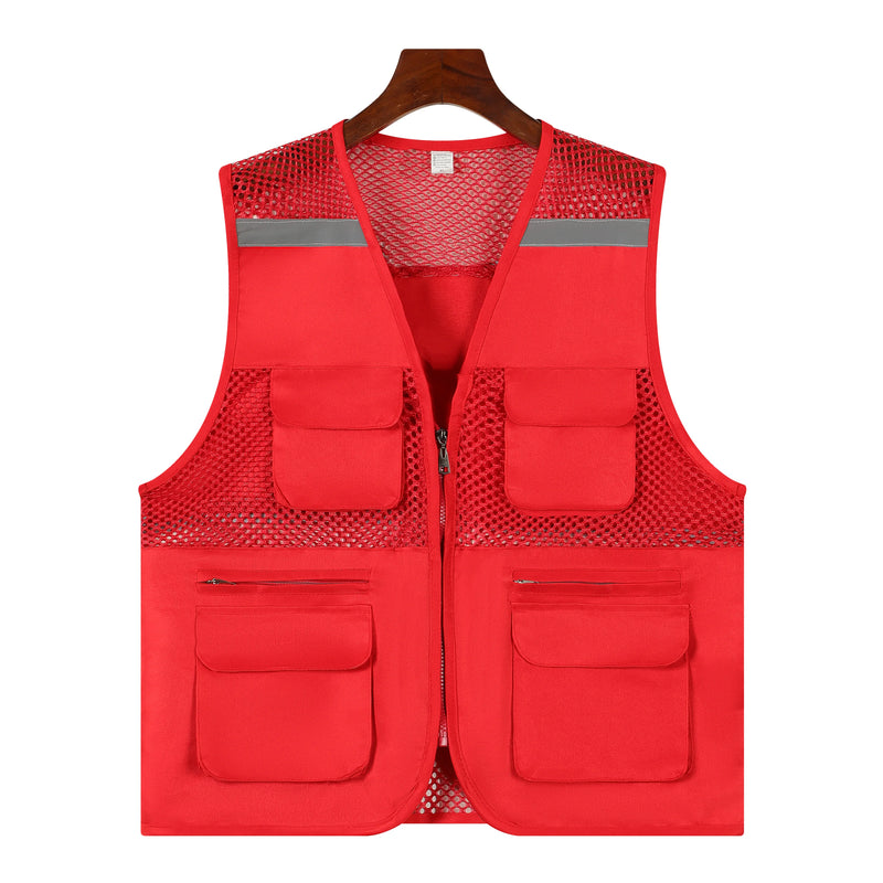 V-Neck Three-Dimensional Pocket Fishing Net Breathable Vest Multi-Pocket Fishing Work Clothes Custom Logo Group Uniforms