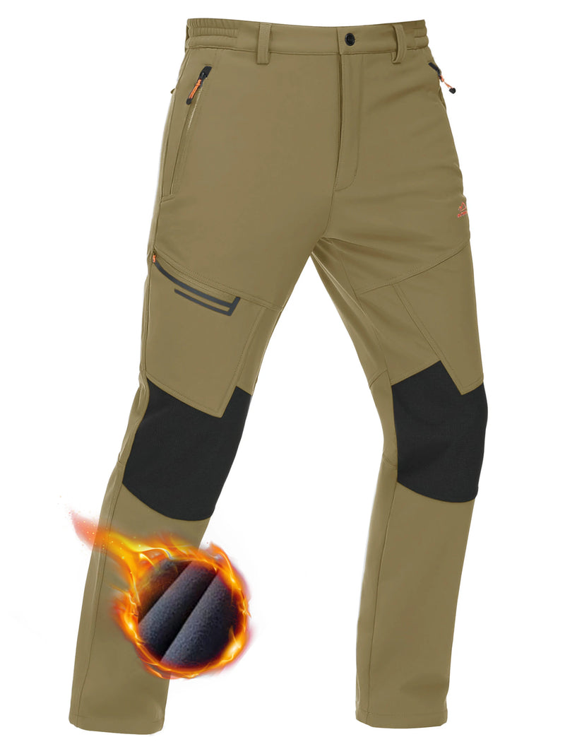 TACVASEN Winter Thicken Fleece Hiking Pants Men Warm Thermal Pants Windproof Outdoor Fishing Camping Mountain Ski Pants Trousers