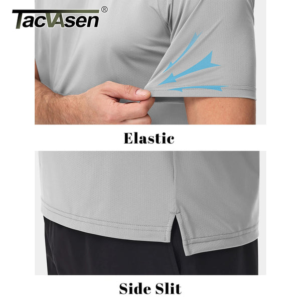 TACVASEN Lightweight Athletic T-Shirt Mens Quick Dry Stretch Mesh Shirts Recyclable Polyester Tops Running Workout Gym Shirt Tee