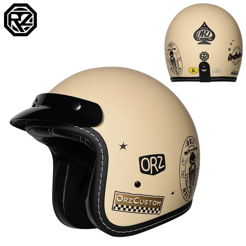 Vintage Motorcycle Helmet Open Face Retro 3/4 Half Helmet Moto Casque Casco Motocicleta Capacete Motocross Para