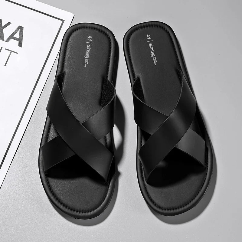 Men's slippers outdoor beach flat Flip-flop slippers summer casual slippers indoor home men's non slip shoes breathable sandals