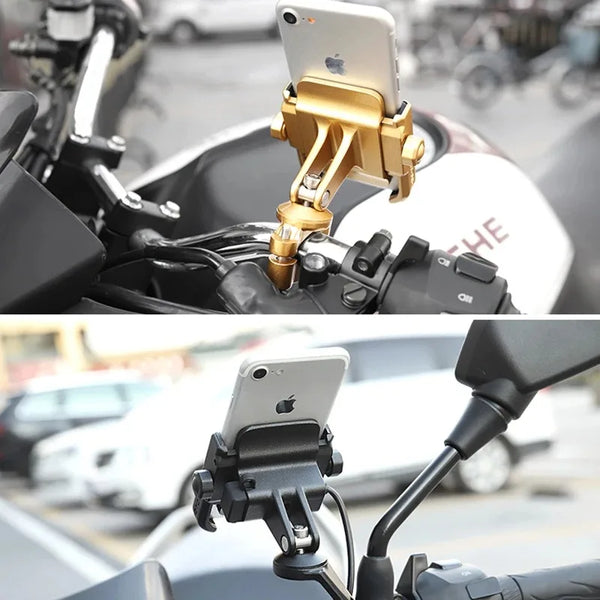 ជើងទ្រទូរស័ព្ទ Motowolf សម្រាប់ម៉ូតូ កង់ ម៉ូតូ បង្វិលបាន 360 ដឺក្រេ អាចដាក់ទូរស័ព្ទបានគ្រប់ម៉ូដែល មានរន្ធ USB អាលុយមីញ៉ូម