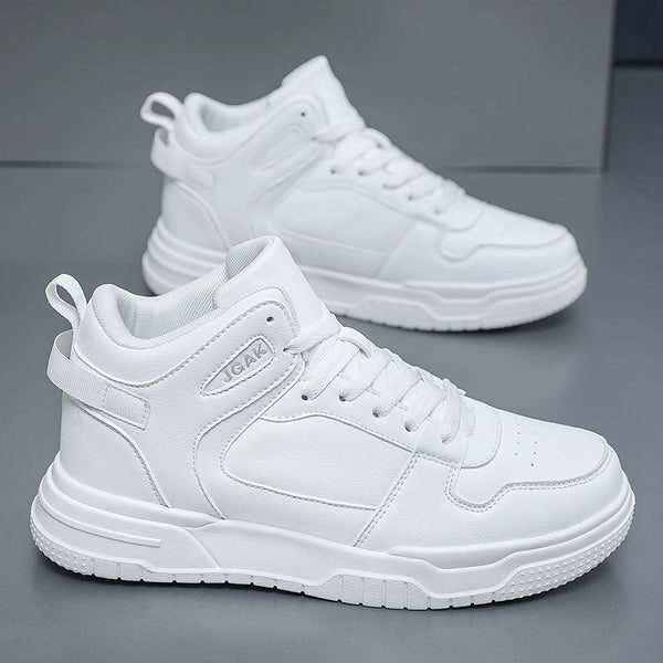 Pure White Shoes Casual Sneakers High Top Leather Sports Skateboarding Shoes Plus Big Size 50 51 52 Zapatillas Deportivas Hombre