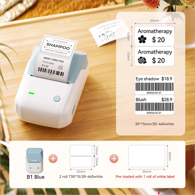 Niimbot B1 Portable Cosmetics Label Printer Wireless  Label Maker Multifunctional Self-adhesive Pocket Label Machine