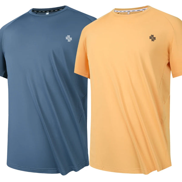 2pcs Quick Drying Men's Running T-shirt Fitness Sports T Shirt Gym Training Tees Breathable Jogging Casual Sportswear Unisex Top