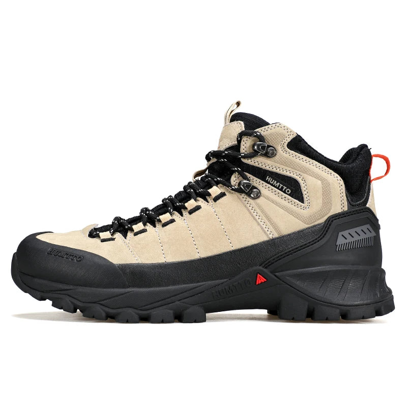 HUMTTO Hiking Shoes for Men Leather Waterproof Climbing Sneakers 2024 Sport Hunting Trekking Boots Breathable Outdoor Mens Shoes