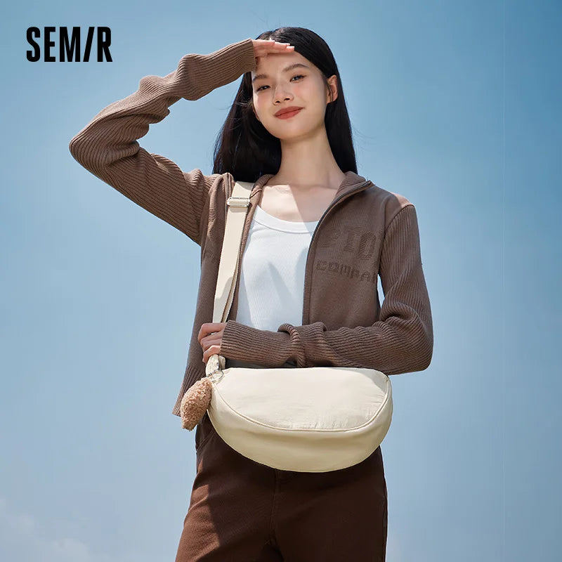 Semir Trendy Bag HipBag Women 2025 HalfMoon Crossbody Sport Casual Minimalist Shoulder Soft Durable