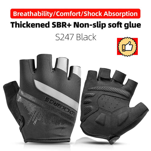 ROCKBROS Cycling Gloves Half Finger Shockproof Wear Resistant Breathable MTB Road Bicycle Gloves Men Women Sports Bike Equipment S247 CHINA