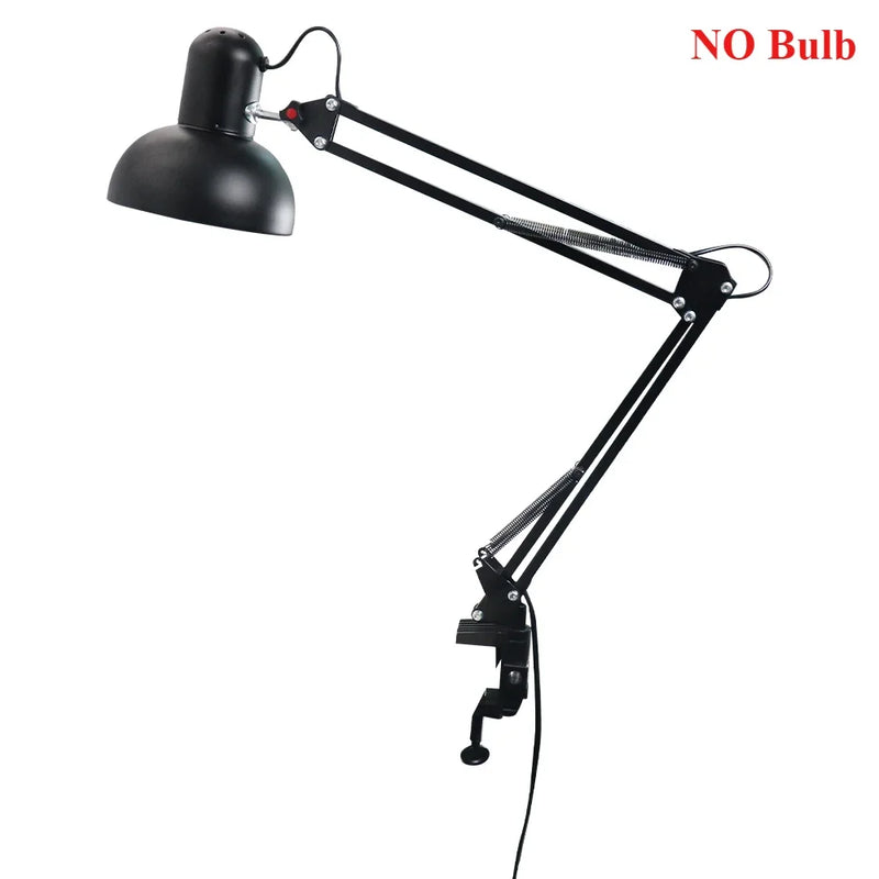 Durable Foldable Stable Desk Lamp Clip on Light Telescopic Eye Protection Retro Bedroom Computer Table Lamp Decor for E27 Bulb