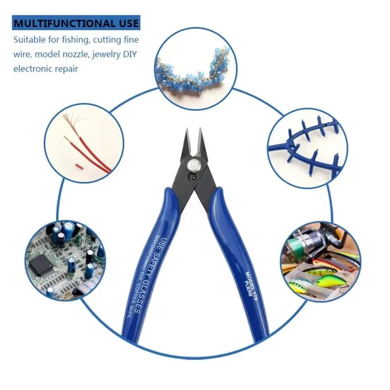 Bomurphy Diagonal Pincer Carbon Steel Pincer Electric Wire Cable Cutter, Wire Stripper for Electronics, Soft Copper Jewelry