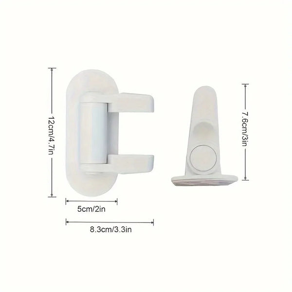 1pc Secure Guard Door Lever Lock - Easy-to-Install,No Tools Required,2 Button Push,90° Swivel Handle,Polished Metal Finish.