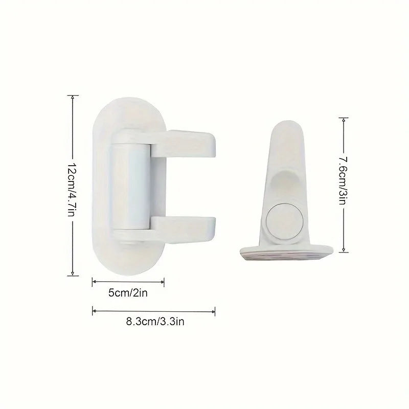1pc Secure Guard Door Lever Lock - Easy-to-Install,No Tools Required,2 Button Push,90° Swivel Handle,Polished Metal Finish.