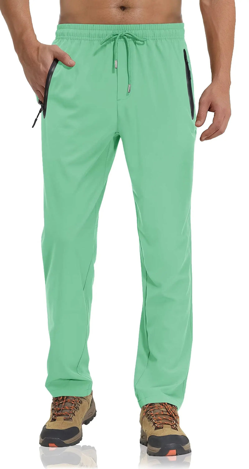 TACVASEN Summer Quick Dry Joggers Hiking Pants Mens Lightweight Casual Running Pants Drawstring Fitness Sports Gym Sweatpants