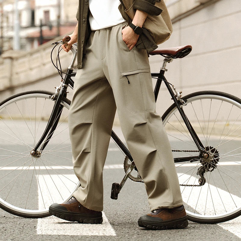 Semir Men Pants Water Repellent Fleece Lined Straight Leg Urban Workwear Style 2026 Winter Full Length Comfort Fit