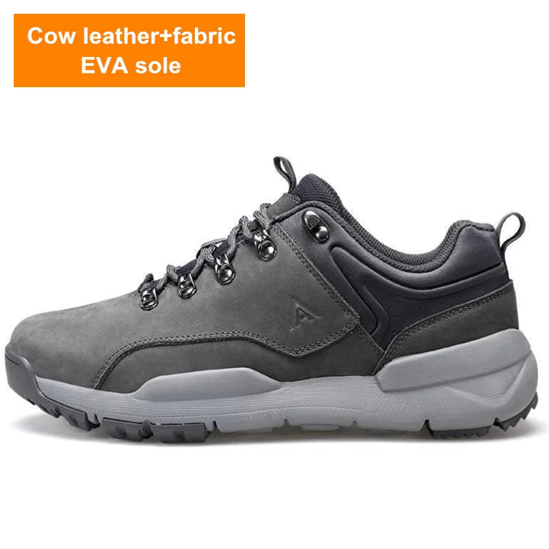 HUMTTO Shoes for Men 2023 Luxury Designer Leather Hiking Boots Outdoor Climbing Trekking Sneakers Mens Sports Walking Man Shoe