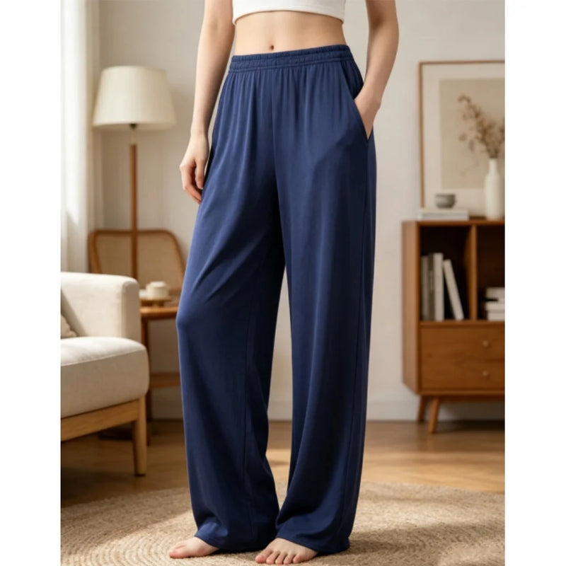 Thin Pajamas Pants Summer Lounge Bottoms Soft Home Trousers XL-8XL Large Sleeping Pants Solid Color Sleepwear Pants for Women