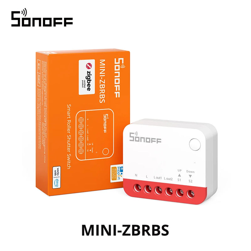 SONOFF MINI-ZBRBS Zigbee Smart Roller Shutter Switch Mini Size Smart Scene Signal Booster Transform Curtains Sonoff Zigbee Hub
