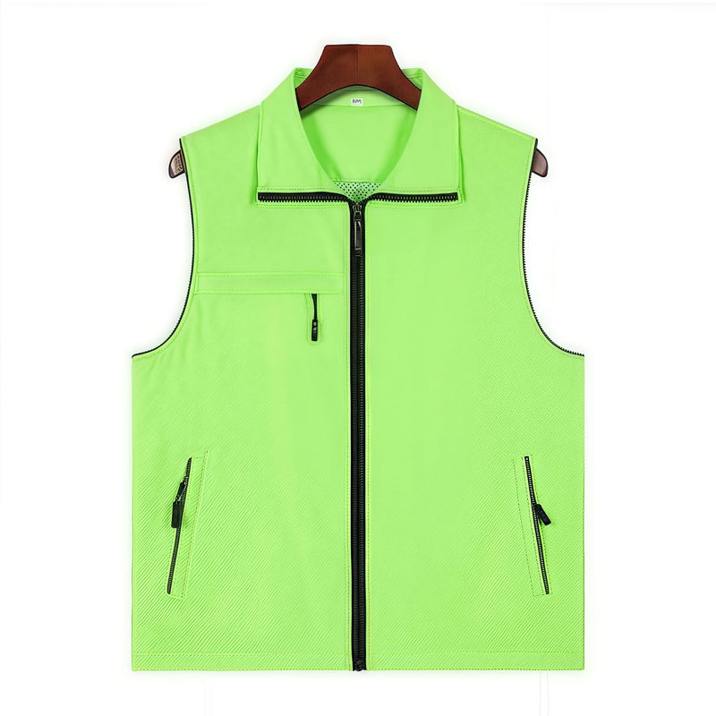 Seven Solid-Color Composite Mesh Three-Pocket Vest Outdoor Training Institution Team Workwear Clothes Custom Logo Printing