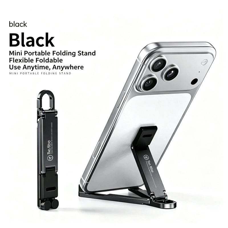 Mini Keychain Phone Stand Portable Foldable Desktop Phone Holder Adjustable Lazy Bracket For Smartphone Travel Office
