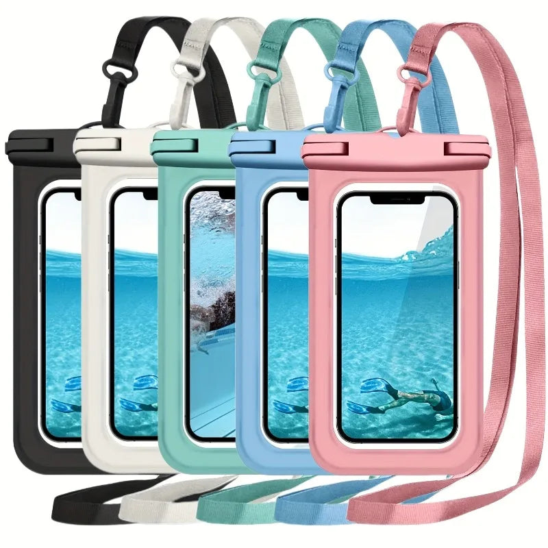 1pc Extra-Large Waterproof Phone Pouch Touch Screen Compatible Floating Dry Bag for Swimming,Snorkeling,Take Photos Underwater