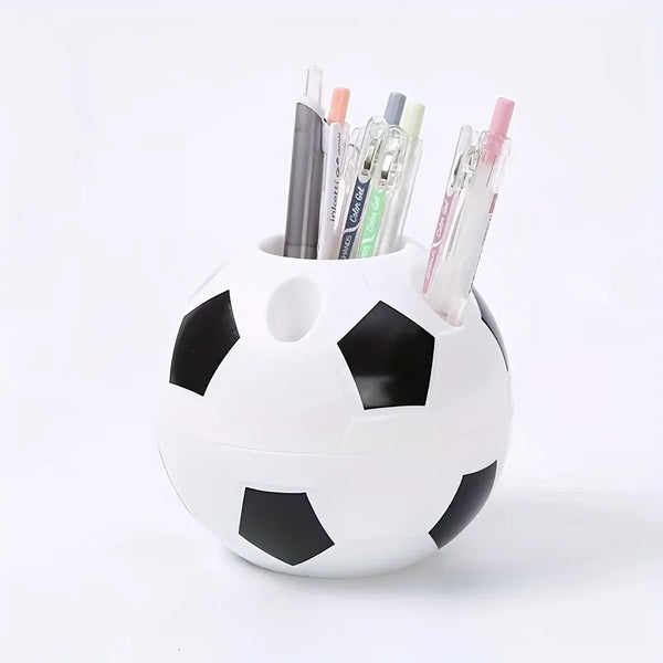 1pc Plastic Pen Holder Multi-functional Pen Holder Cartoon Football Pen Holder Office Football Pen Holder.Creative Pen Holder