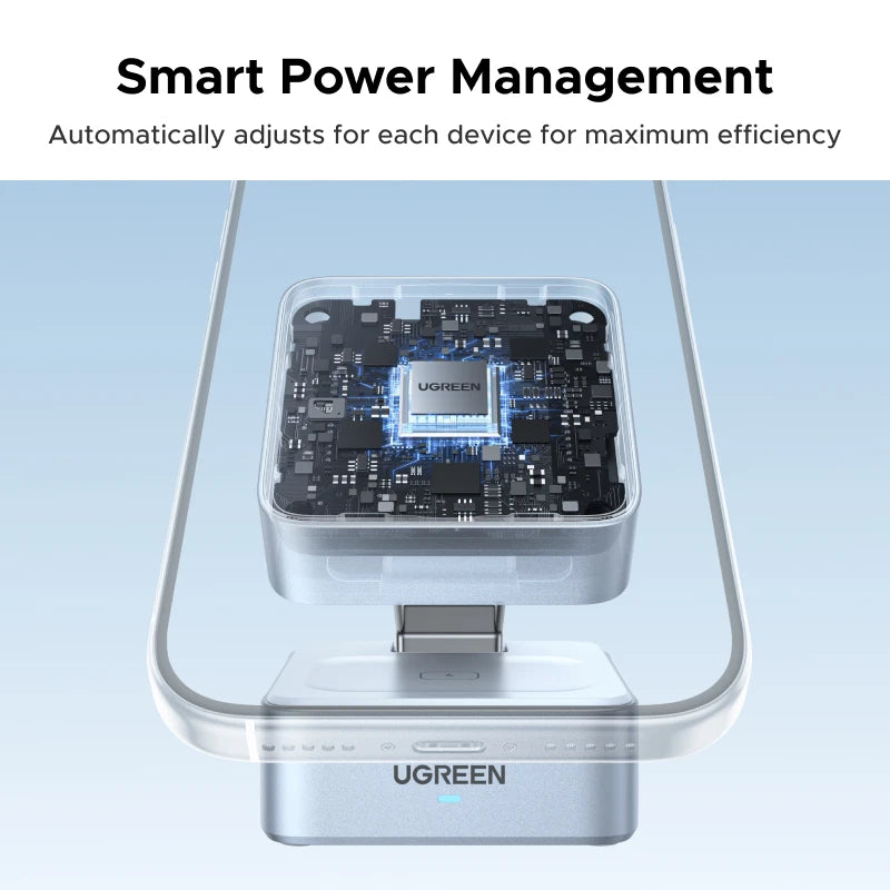 UGREEN Qi2.2 25W 2-in-1 Magnetic Wireless Charger Stand Fast Charging Stand Charger For iPhone 16 17/AirPods Magflow Charger