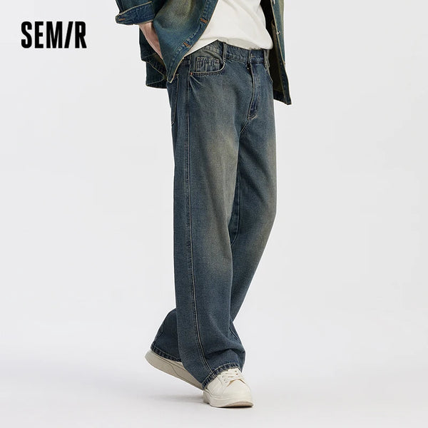 ខោខូវប៊យបុរស Semir ជើងកោងបែប Retro លាងសម្អាតរលុង រចនាប័ទ្មធម្មតា ខោ Denim រដូវស្លឹកឈើជ្រុះ ស្លៀកប្រចាំថ្ងៃនៅទីក្រុង 2026