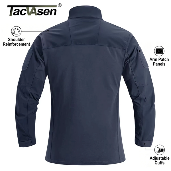 TACVASEN 1/4 Zip T-shirts Lightweight Men's Long Sleeve Safari Wear Resistant Outdoor Training Work Shirts Pullover Tops Male